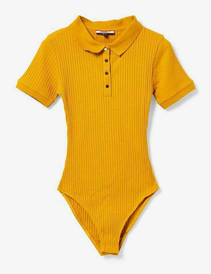 Women's Band Collar Ribbed Bodysuits