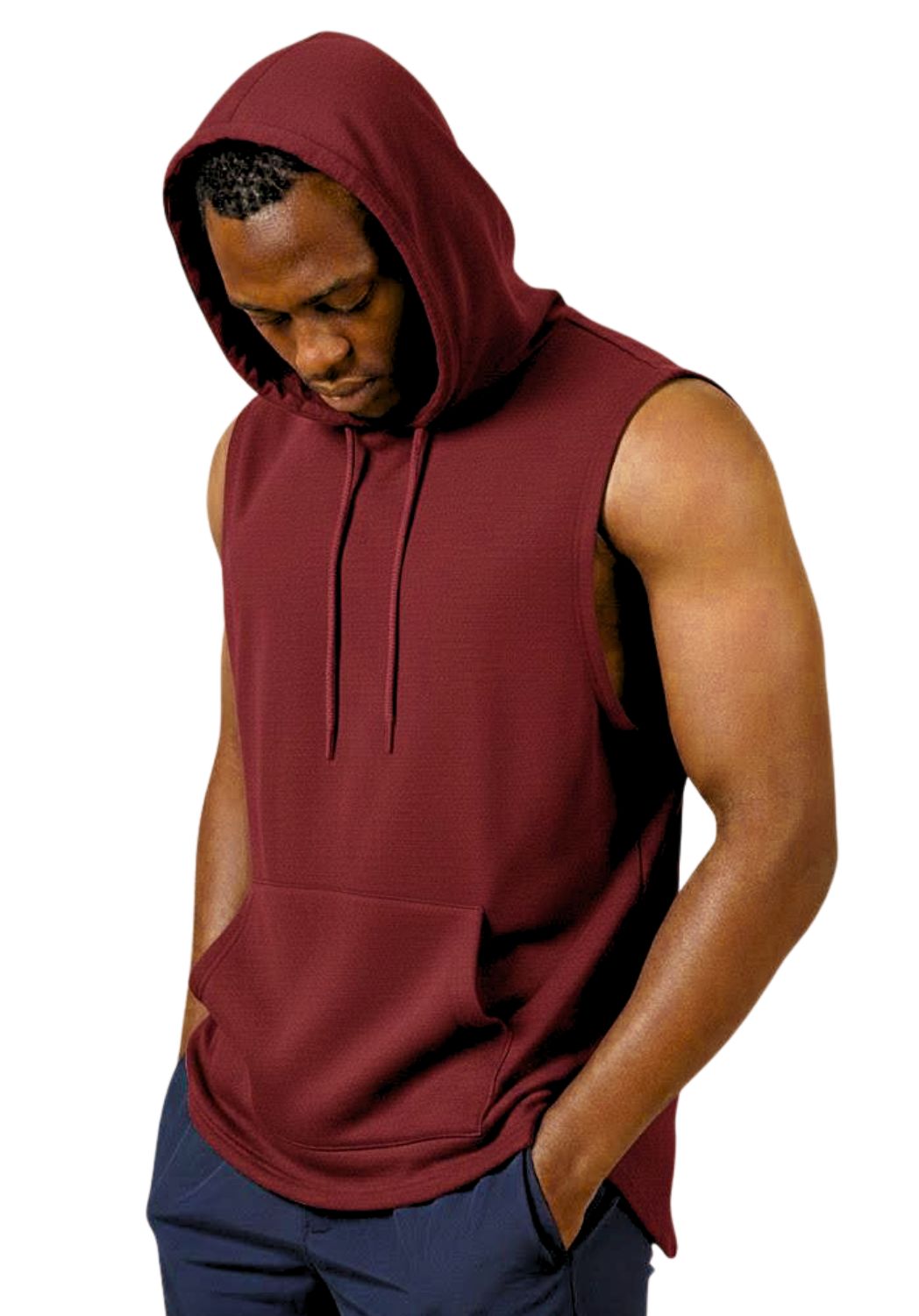 Men's Sleeveless Cotton Hoodie