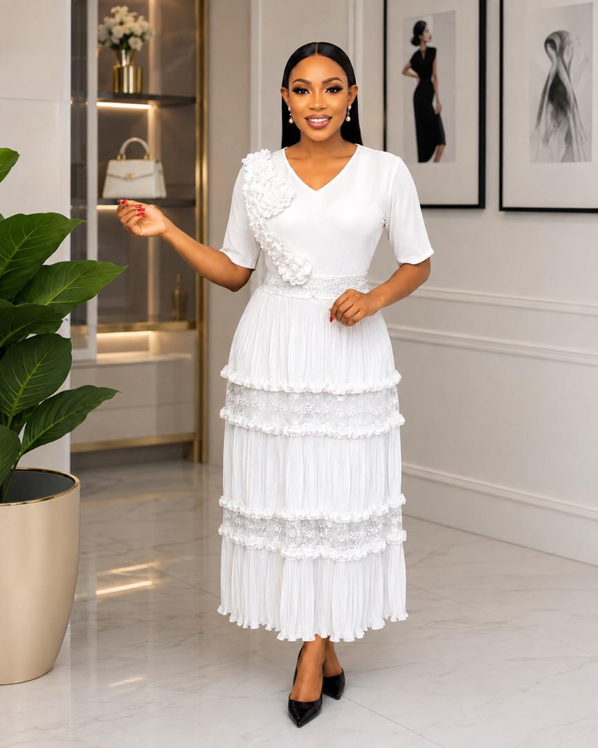 Women's Lace Pleated Dress