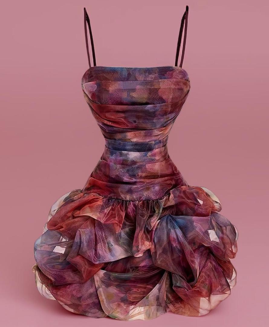 Floral Ruffle Occasion Dress